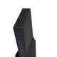 Compact black NYX server Australia device standing vertically with USB and audio ports