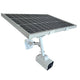 Solar NYX Camera with large solar panel mounted on adjustable white arm for outdoor surveillance