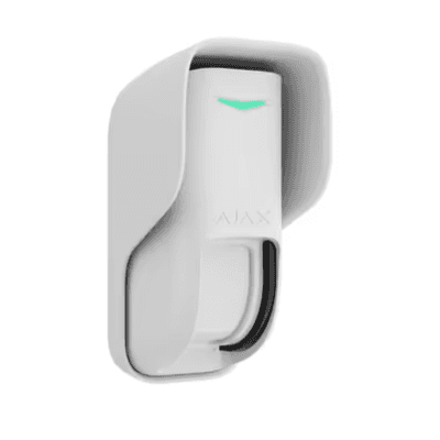 Ajax Curtain Outdoor motion detector in white, designed for effective outdoor security monitoring