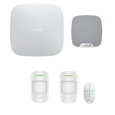 AJAX Hub2 Plus Kit 3 security system including sensors and remote control for home protection