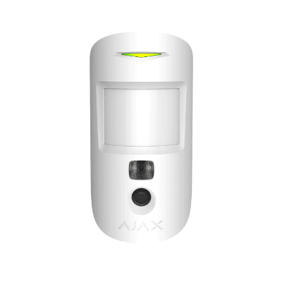 Ajax MotionCam HDR wireless motion detector in white for advanced security monitoring