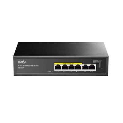Cudy 4 port POE switch with five Ethernet ports for powering multiple devices easily