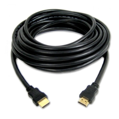 Black 5m HDMI cable with gold-plated connectors for high-definition video and audio transfer