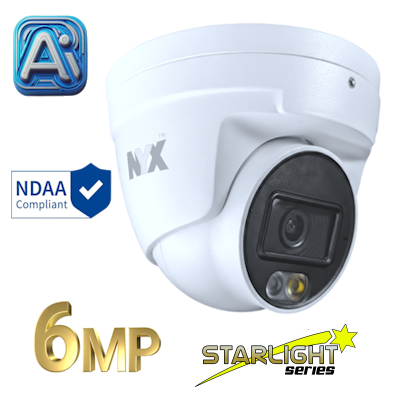 NYX D6 Eco 6MP Surveillance Camera with Starlight Technology and NDAA Compliance