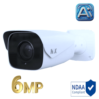 NYX IPB6-2812MEIQ2+ Bullet security camera 6MP Starlight series with AI technology for enhanced surveillance