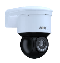 NYX IPZ4 security camera PTZ with white housing and black dome for outdoor surveillance