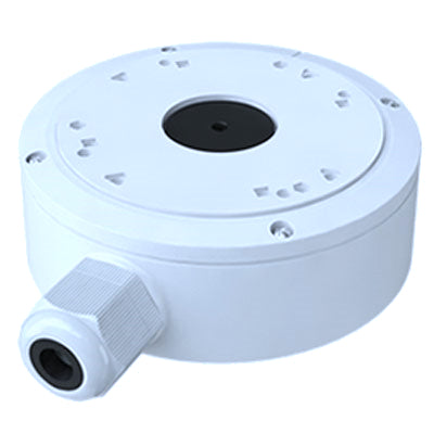 White NYX JB-302 junction box with cable entry for electrical and security installations