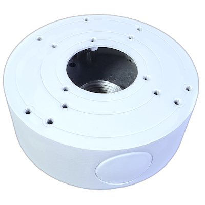 NYX JB-EB1 junction box white round electrical box with multiple screw holes for wiring