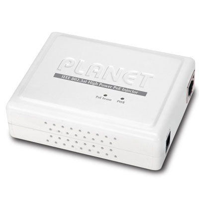 Planet IEEE 802.3at high power PoE injector white compact network device