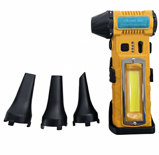 Portable LED Work Light by CCTV Supplies with interchangeable nozzles for versatile lighting options
